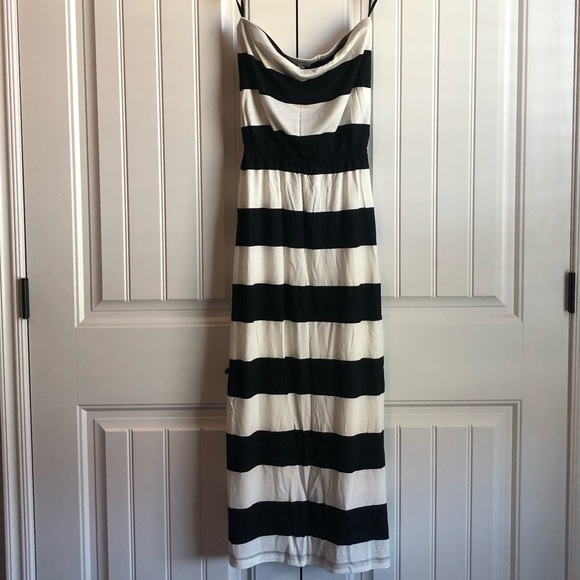 NWT Gap Strapless Bold Stripe Maxi Dress - Picture 1 of 7